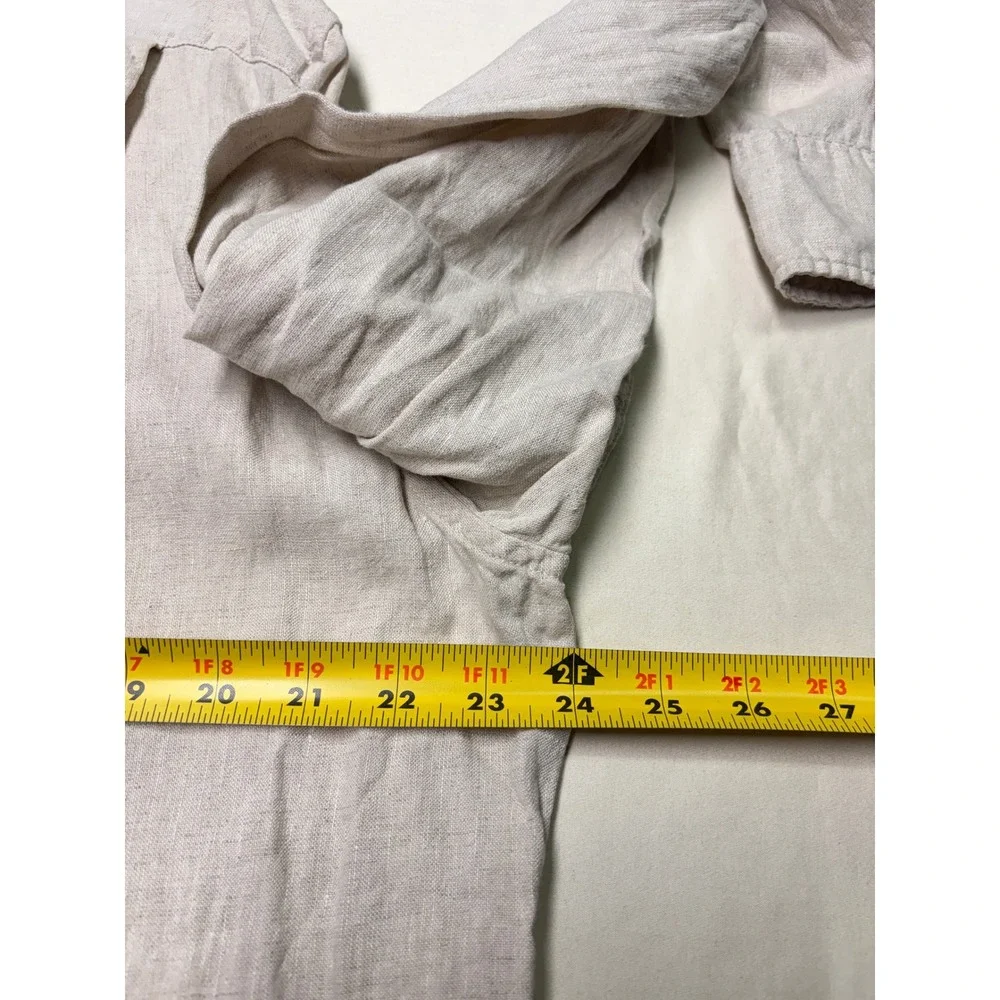 J.Crew Mens XXL Linen Cotton Blend Button Down Shirt Beige AL179 SP25